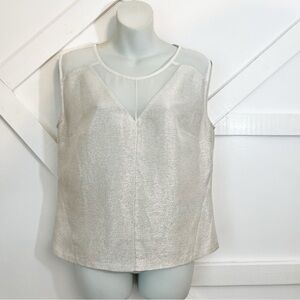 Robert Rodriguez Silver Sheer Panel Blouse